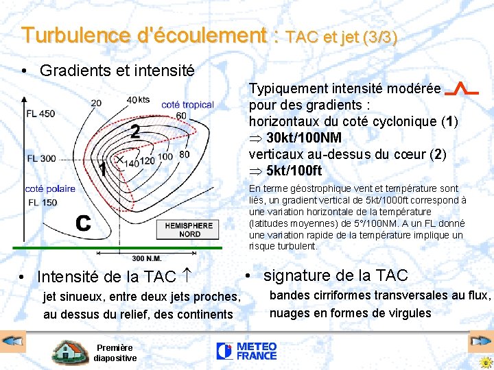 Turbulence d'écoulement : TAC et jet (3/3) • Gradients et intensité Typiquement intensité modérée