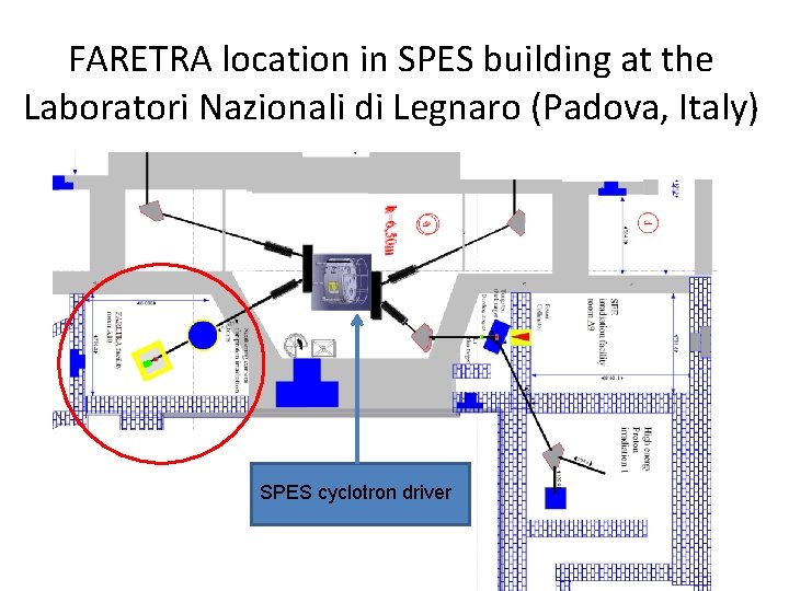 FARETRA location in SPES building at the Laboratori Nazionali di Legnaro (Padova, Italy) SPES
