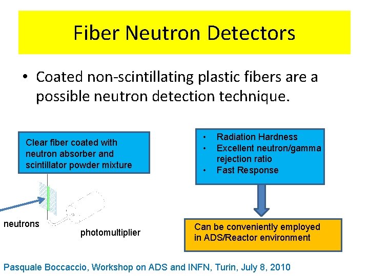 Fiber Neutron Detectors • Coated non-scintillating plastic fibers are a possible neutron detection technique.