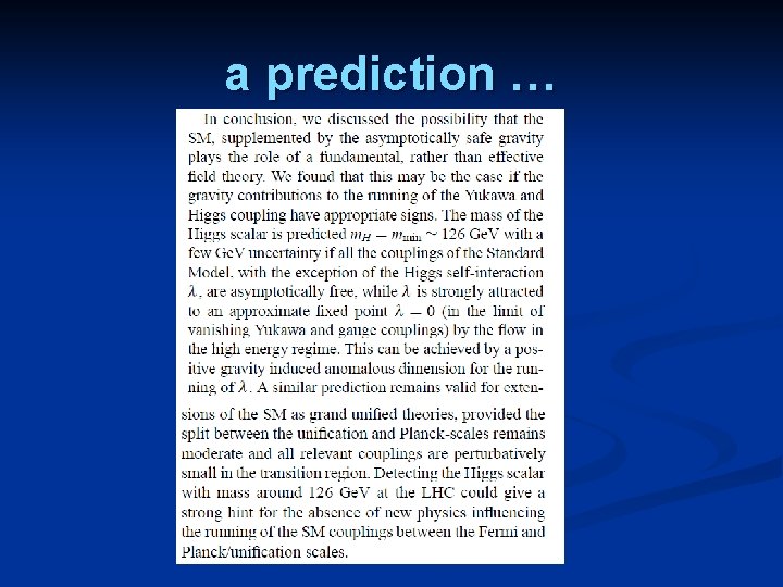 a prediction … 