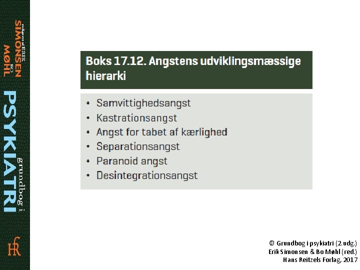 © Grundbog i psykiatri (2. udg. ) Erik Simonsen & Bo Møhl (red. )