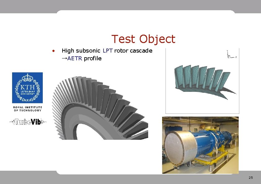 Test Object • High subsonic LPT rotor cascade →AETR profile 25 