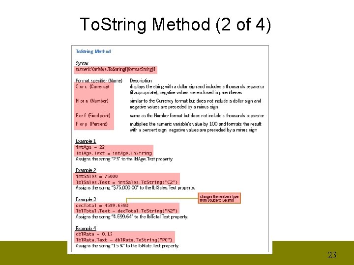To. String Method (2 of 4) 23 