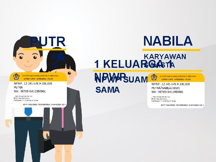 PUTR PN A S NABILA KARYAWAN SWASTA KELUARGA 1 1 NPWP SUAMI ISTERI SAMA