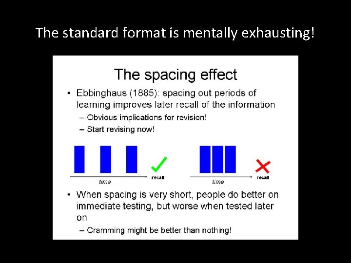 The standard format is mentally exhausting! 