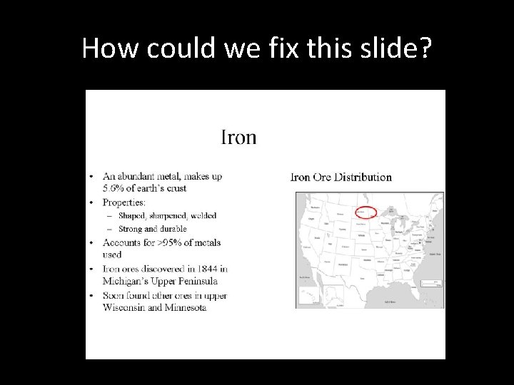 How could we fix this slide? 