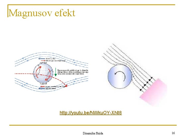 Magnusov efekt http: //youtu. be/NWku. OY-XNt 8 Dinamika fluida 16 