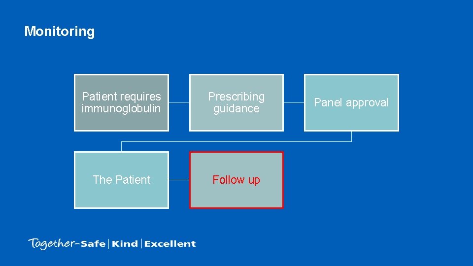 Monitoring Patient requires immunoglobulin Prescribing guidance The Patient Follow up Panel approval 
