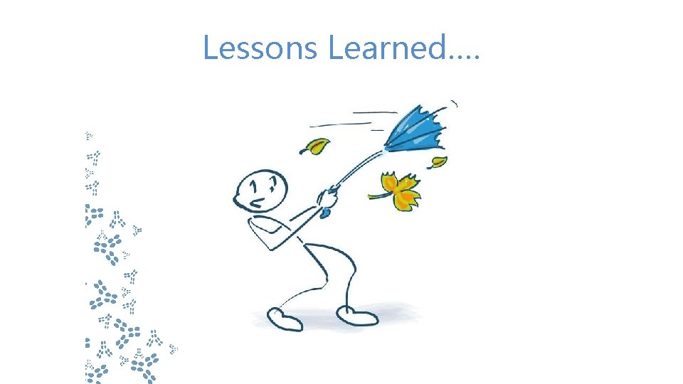Lessons Learned…. Lessons Learned….