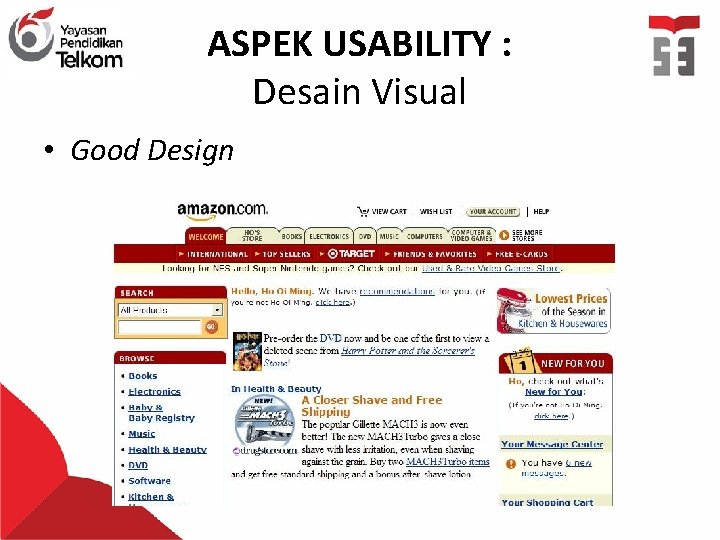 ASPEK USABILITY : Desain Visual • Good Design 