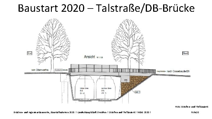 Baustart 2020 – Talstraße/DB-Brücke Foto: Straßen- und Tiefbauamt Brücken- und Ingenieurbauwerke, Baumaßnahmen 2020 l