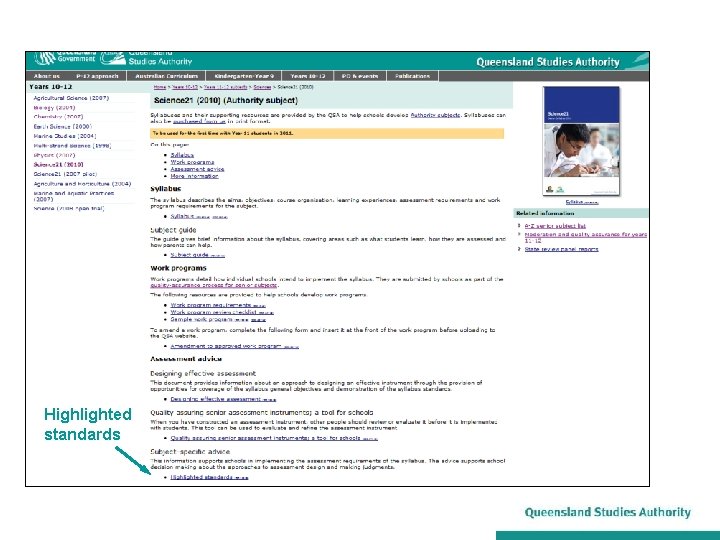 Highlighted standards 