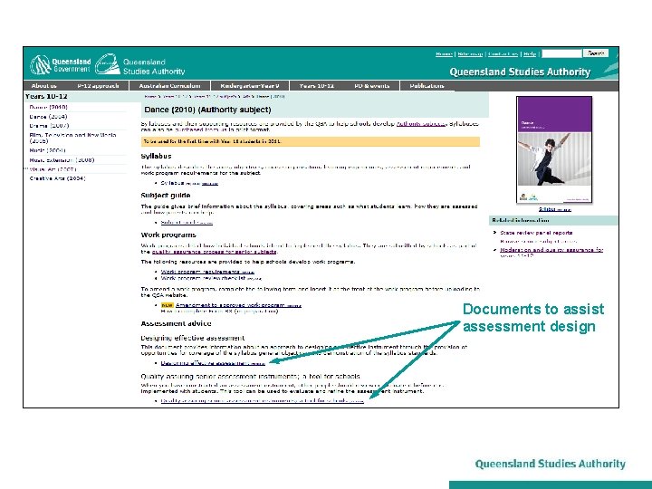 Documents to assist assessment design 