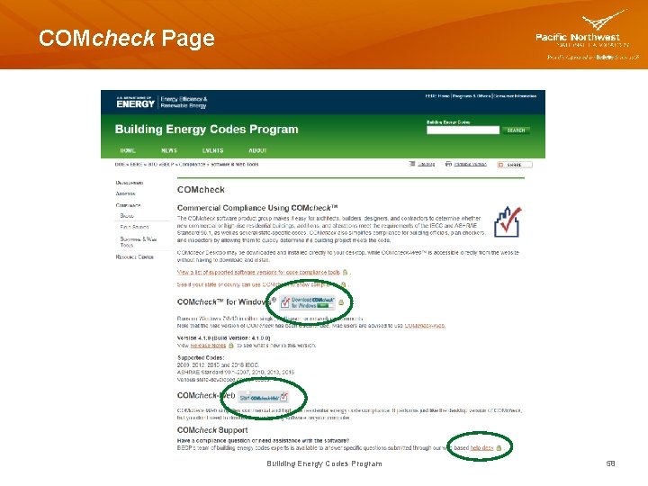 COMcheck Page Building Energy Codes Program 58 