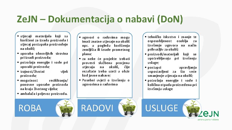 Ze. JN – Dokumentacija o nabavi (Do. N) • utjecaji materijala koji su korišteni