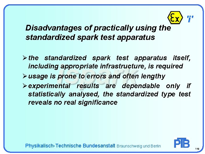 i Explosionprotection made by PTB ispark Ik000 PPT