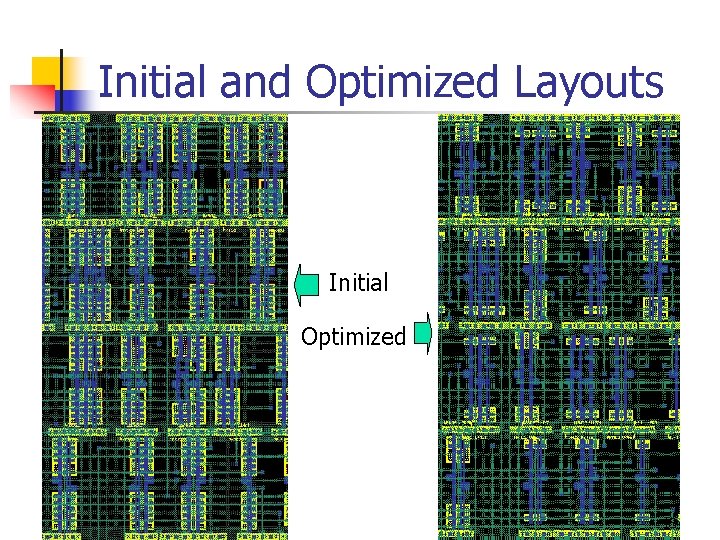 Initial and Optimized Layouts Initial Optimized 18 