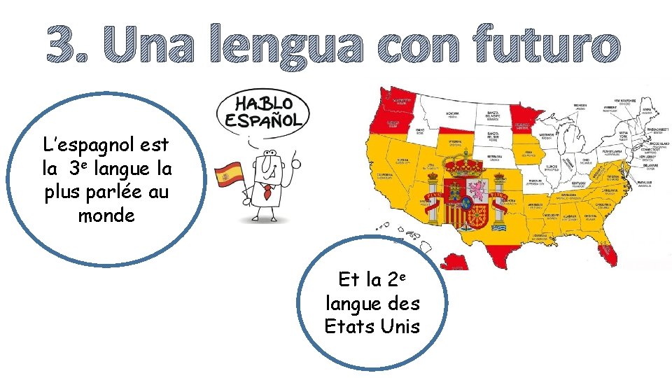 3. Una lengua con futuro L’espagnol est la 3 e langue la plus parlée