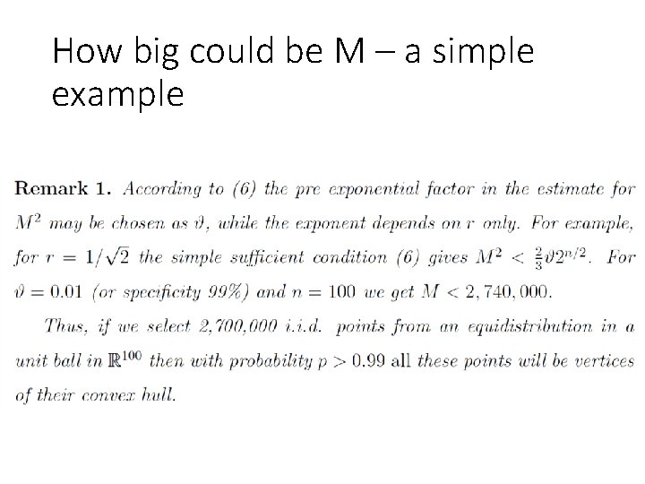 How big could be M – a simple example 