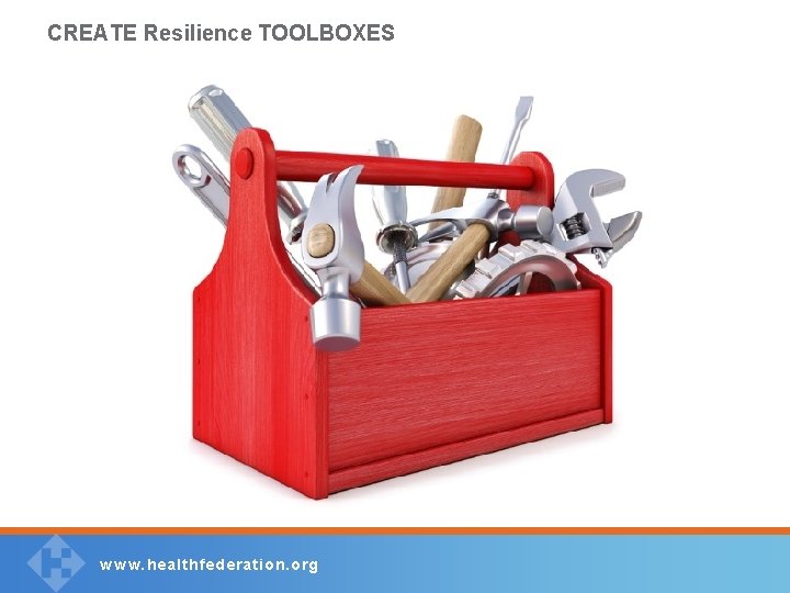 CREATE Resilience TOOLBOXES w w w. healthfederation. org 