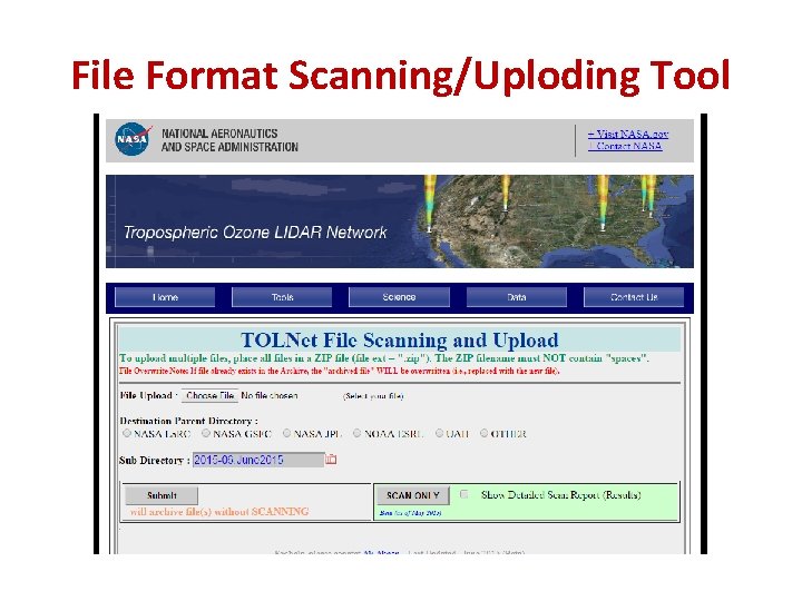 File Format Scanning/Uploding Tool 