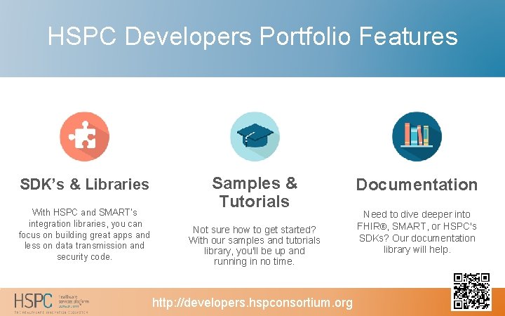 HSPC Developers Portfolio Features SDK’s & Libraries With HSPC and SMART's integration libraries, you