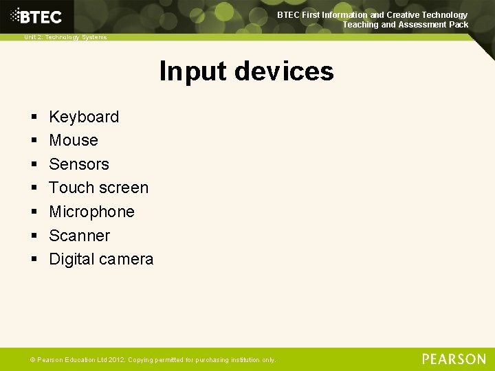 BTEC First Information and Creative Technology Teaching and Assessment Pack Unit 2: Technology Systems