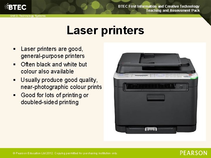 BTEC First Information and Creative Technology Teaching and Assessment Pack Unit 2: Technology Systems