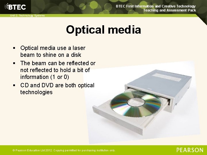 BTEC First Information and Creative Technology Teaching and Assessment Pack Unit 2: Technology Systems