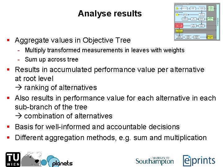 Analyse results § Aggregate values in Objective Tree - Multiply transformed measurements in leaves