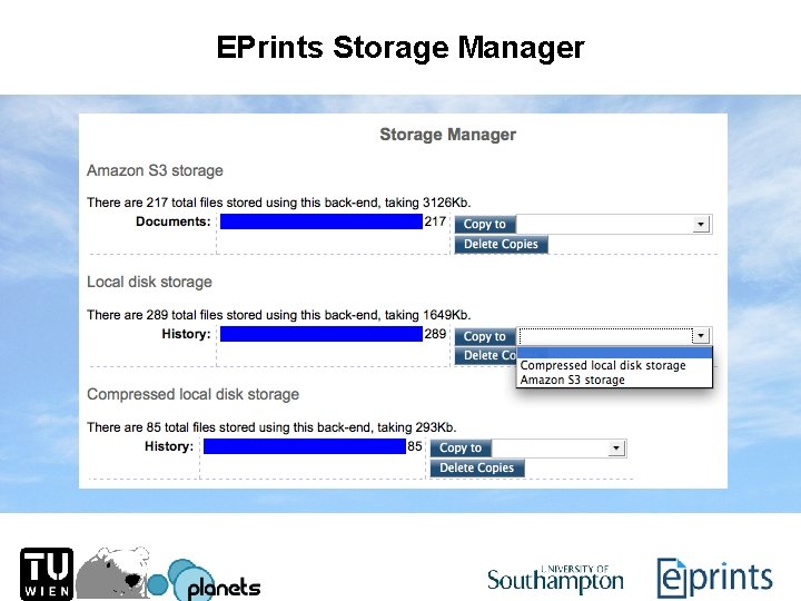 EPrints Storage Manager 