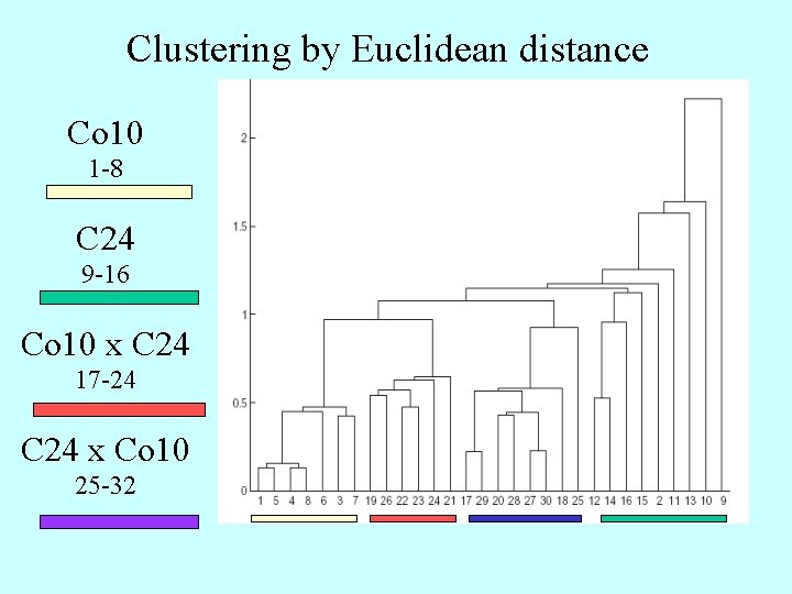 Clustering by Euclidean distance Co 10 1 -8 C 24 9 -16 Co 10
