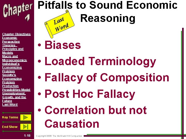 Pitfalls to Sound Economic t Reasoning s a L Chapter Objectives Economic Perspective Theories Pitfalls to Sound Economic t Reasoning s a L Chapter Objectives Economic Perspective Theories