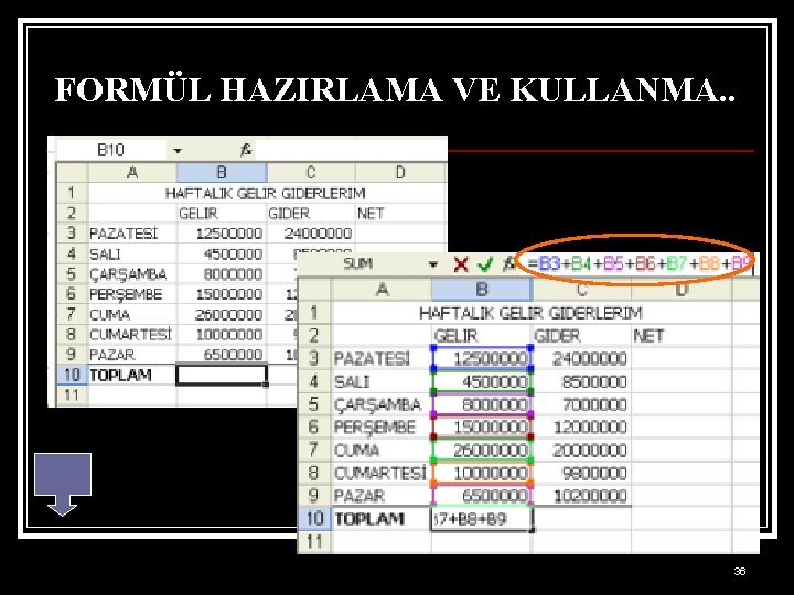 FORMÜL HAZIRLAMA VE KULLANMA. . 36 