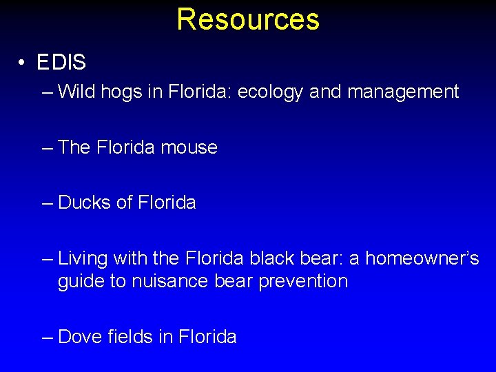 Resources • EDIS – Wild hogs in Florida: ecology and management – The Florida