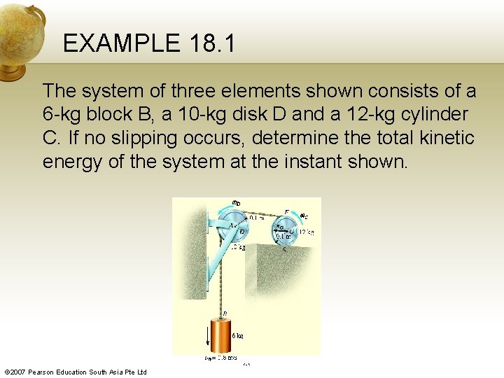 EXAMPLE 18. 1 The system of three elements shown consists of a 6 -kg