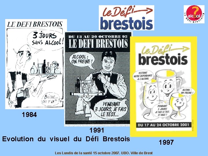 1984 1991 Evolution du visuel du Défi Brestois Les Lundis de la santé 15