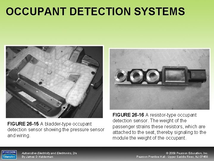 OCCUPANT DETECTION SYSTEMS FIGURE 26 -15 A bladder-type occupant detection sensor showing the pressure