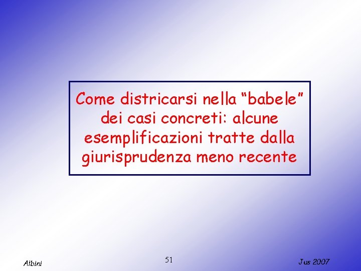 Come districarsi nella “babele” dei casi concreti: alcune esemplificazioni tratte dalla giurisprudenza meno recente