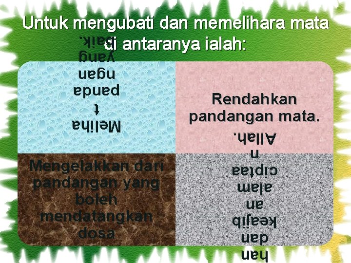 Untuk mengubati dan memelihara mata di antaranya ialah: han dan keajib an alam ciptaa Untuk mengubati dan memelihara mata di antaranya ialah: han dan keajib an alam ciptaa