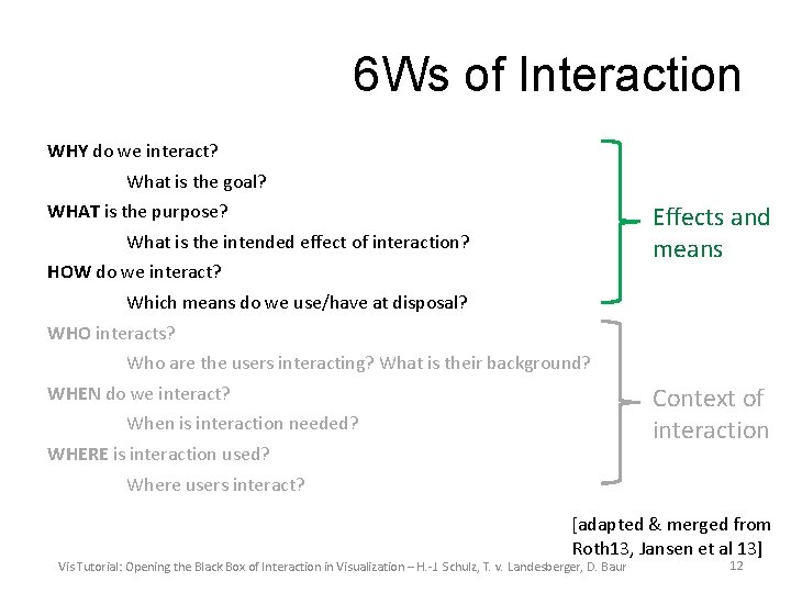 6 Ws of Interaction WHY do we interact? What is the goal? WHAT is