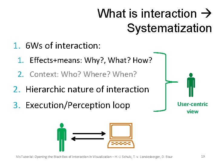 What is interaction Systematization 1. 6 Ws of interaction: 1. Effects+means: Why? , What?