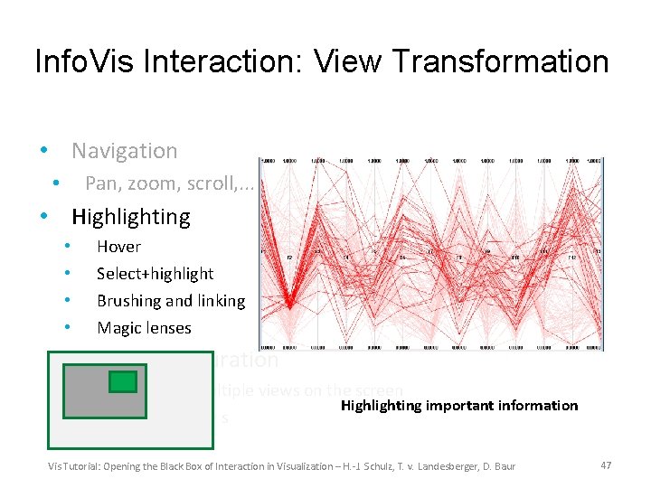 Info. Vis Interaction: View Transformation • Navigation Pan, zoom, scroll, . . . •