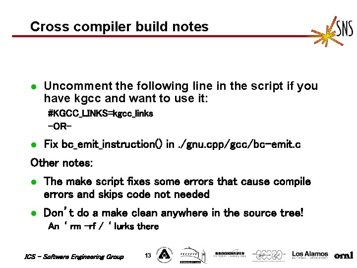 Cross compiler build notes l Uncomment the following line in the script if you Cross compiler build notes l Uncomment the following line in the script if you