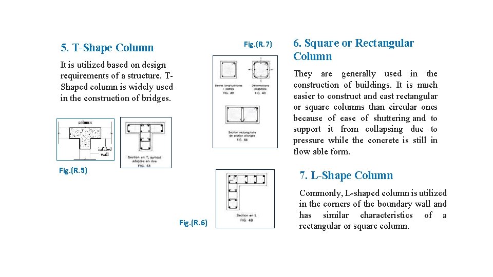 Fig. (R. 7) 5. T-Shape Column It is utilized based on design requirements of