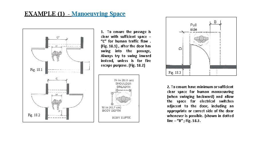 EXAMPLE (1) - Manoeuvring Space Fig. 18. 1 Fig. 18. 2 1. To ensure