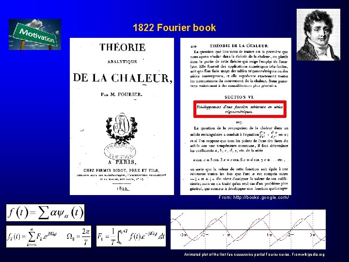 1822 Fourier book From: http: //books. google. com/ Animated plot of the first five
