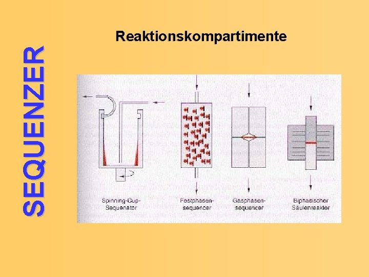 SEQUENZER Reaktionskompartimente 