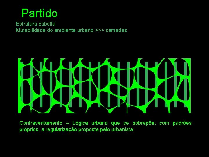 Partido Estrutura esbelta Mutabilidade do ambiente urbano >>> camadas Contraventamento – Lógica urbana que