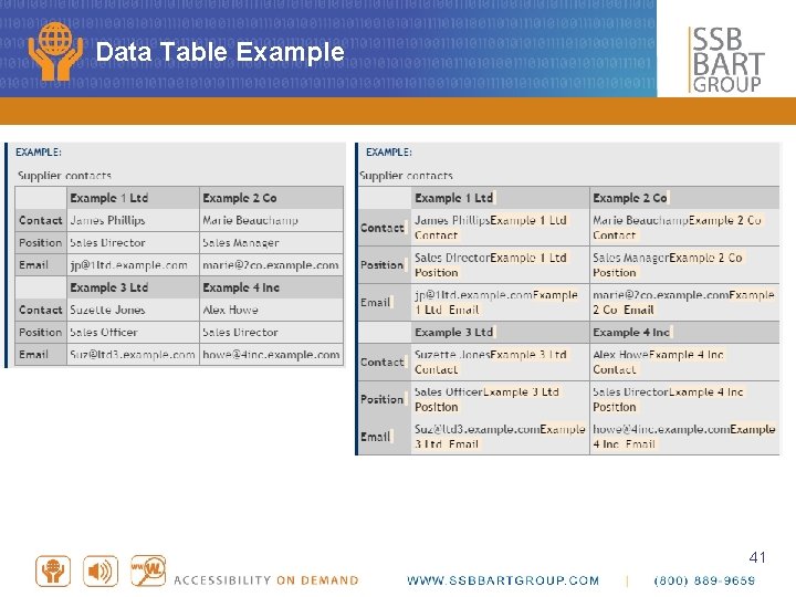 Data Table Example 41 